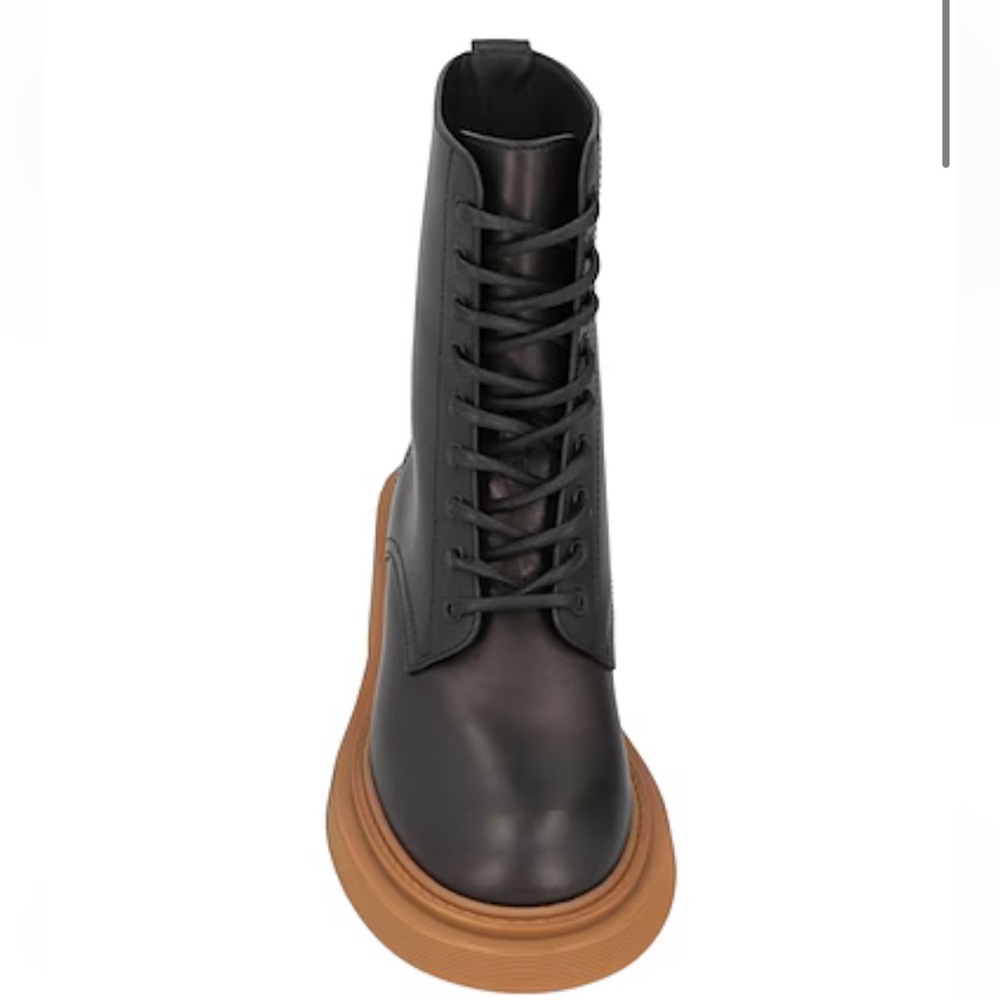 Loewe Black and Tan Combat Boots with High-Top Design and Thick Sole